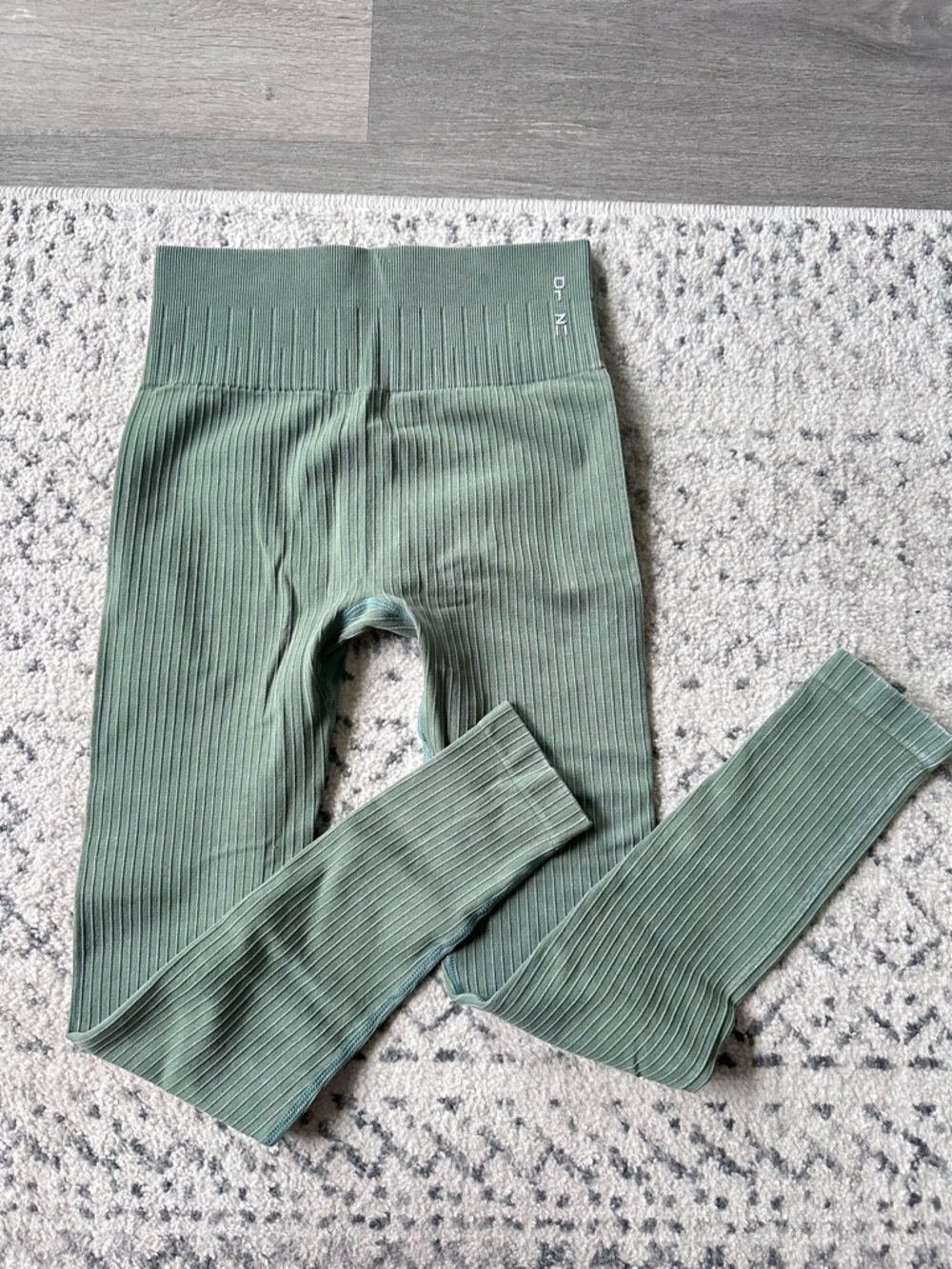 Dyne Seamless Ribbed Leggings in Sage Green